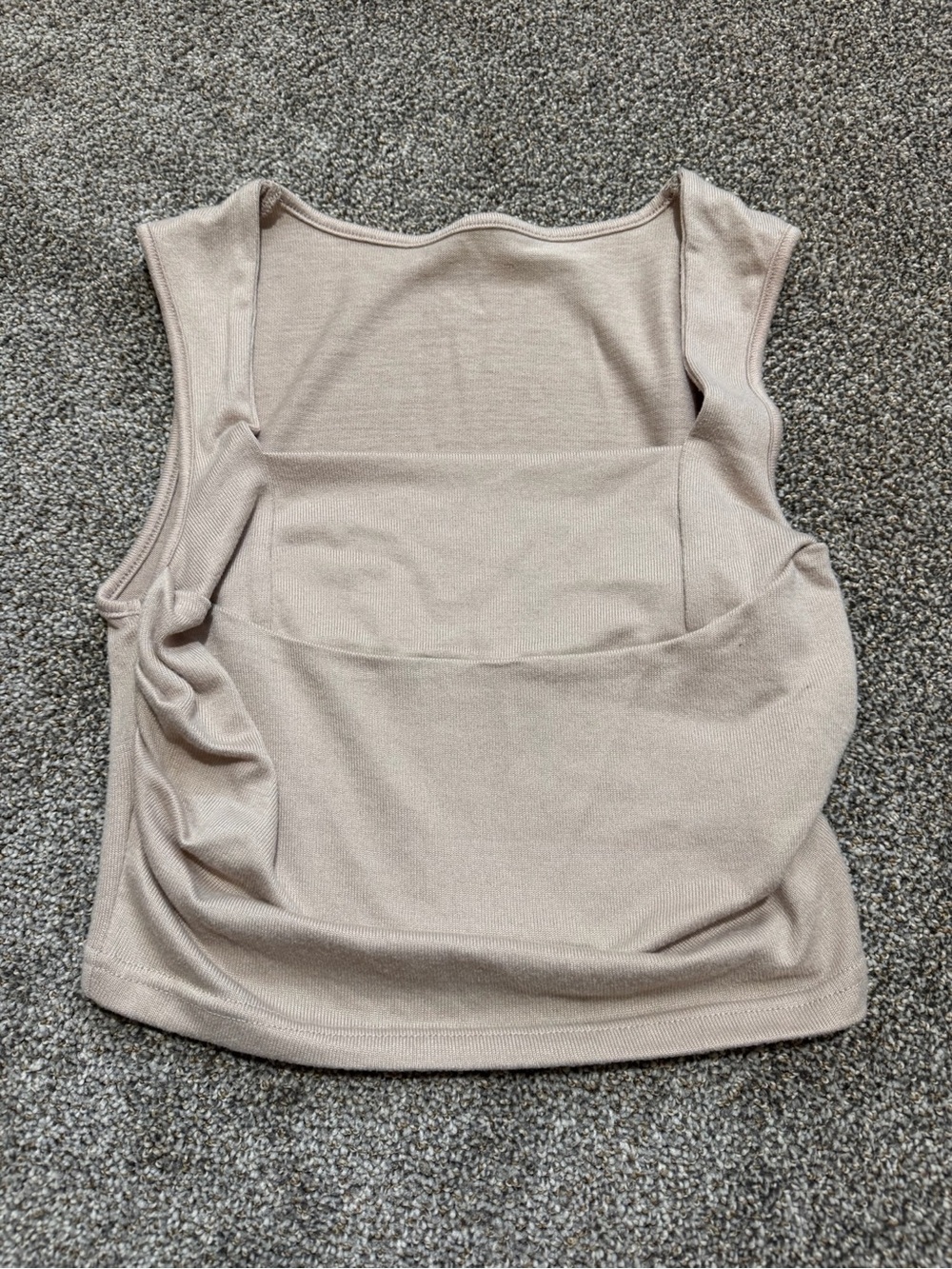 Sleeveless Knit Tank Top - Beige